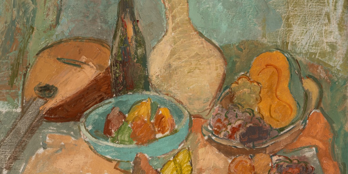 Nature morte aux fruits et à la bouteille